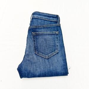 L'Agence High Line Skinny High Rise Cupertino Raw Hem Denim Jeans Size 24